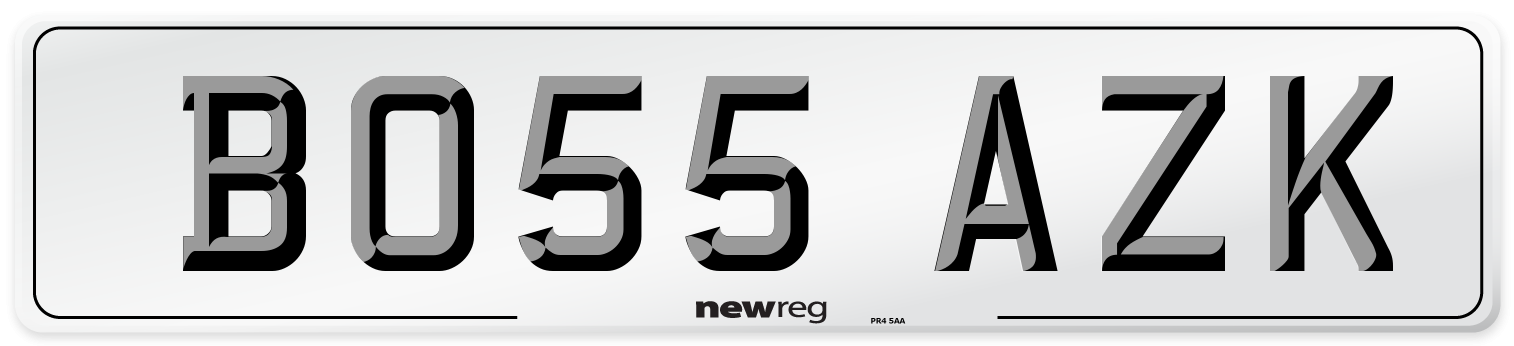 BO55 AZK Number Plate from New Reg